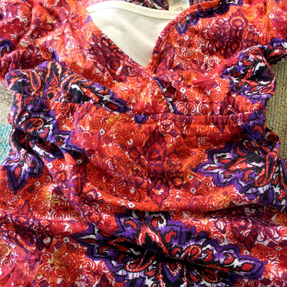 Arizona Jeans Boho Top Asymmetrical Hem - Picture 2 of 6